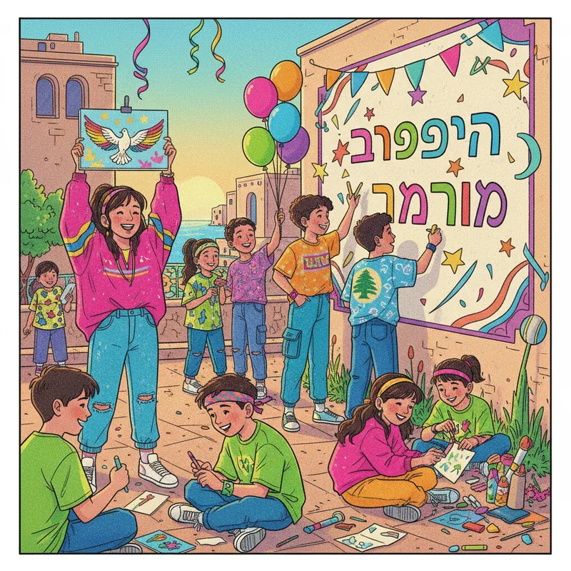צבעים של תקווה: ילדים בלבנון חוגגים את עיד אל-פיטר באמנות
