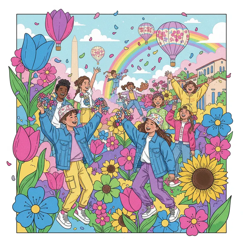 חגיגות האביב בארה"ב: פסטיבלי פרחים מרהיבים פורחים