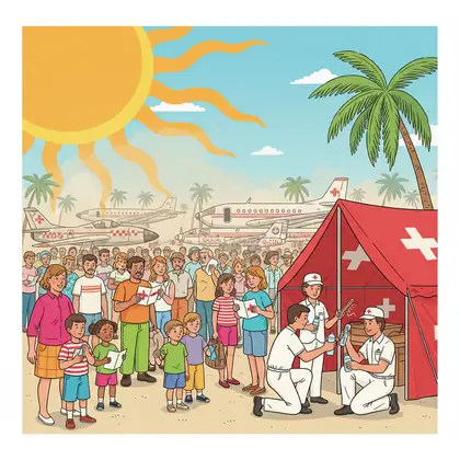 חום קיצוני בארה"ב: מאות טופלו בתערוכת מטוסים, ביניהם ילדים