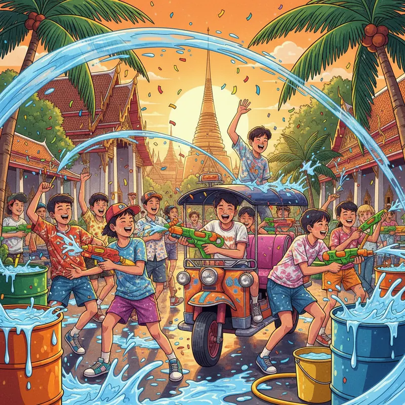 סונגקראן: חוגגים את ראש השנה התאילנדי במלחמת מים ענקית!